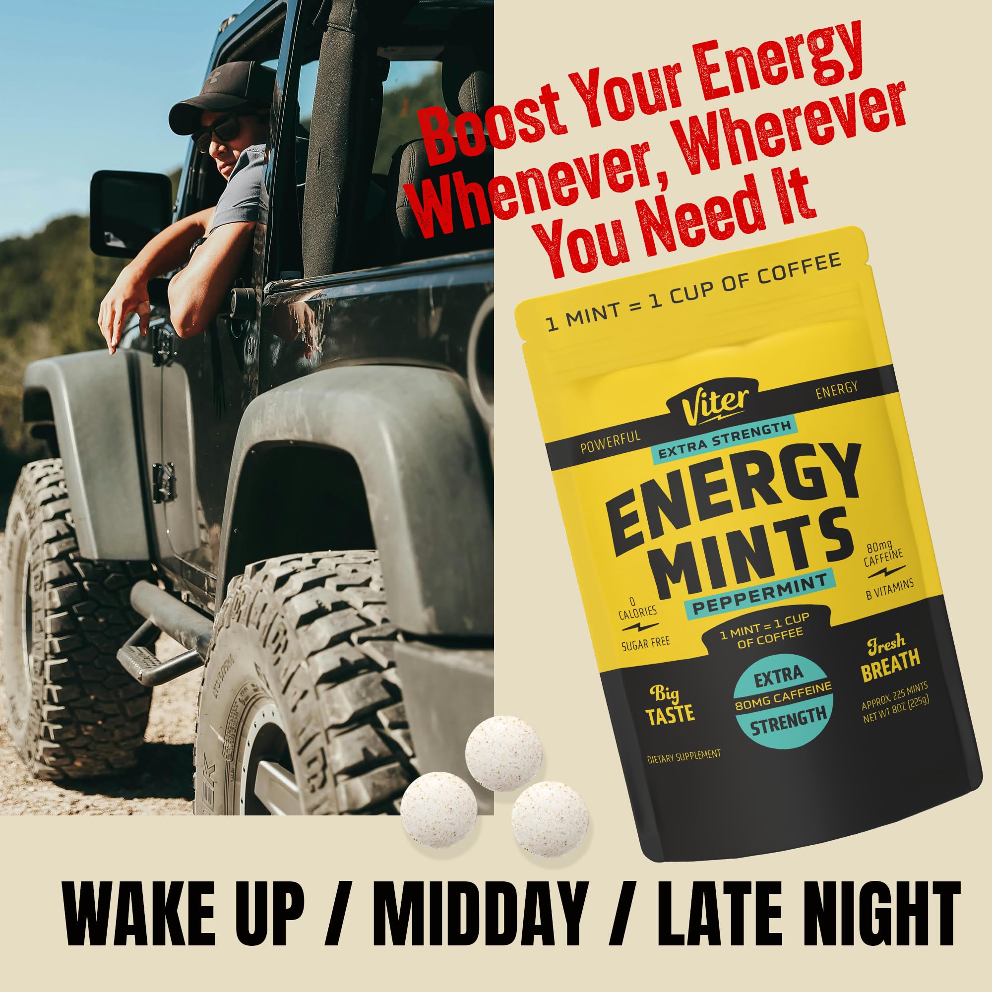 Viter Energy mints servidas en recipiente cerámico para presentación elegante