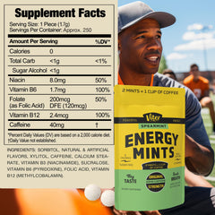 Mints Viter Energy sobre mesa de trabajo para enfoque y productividad