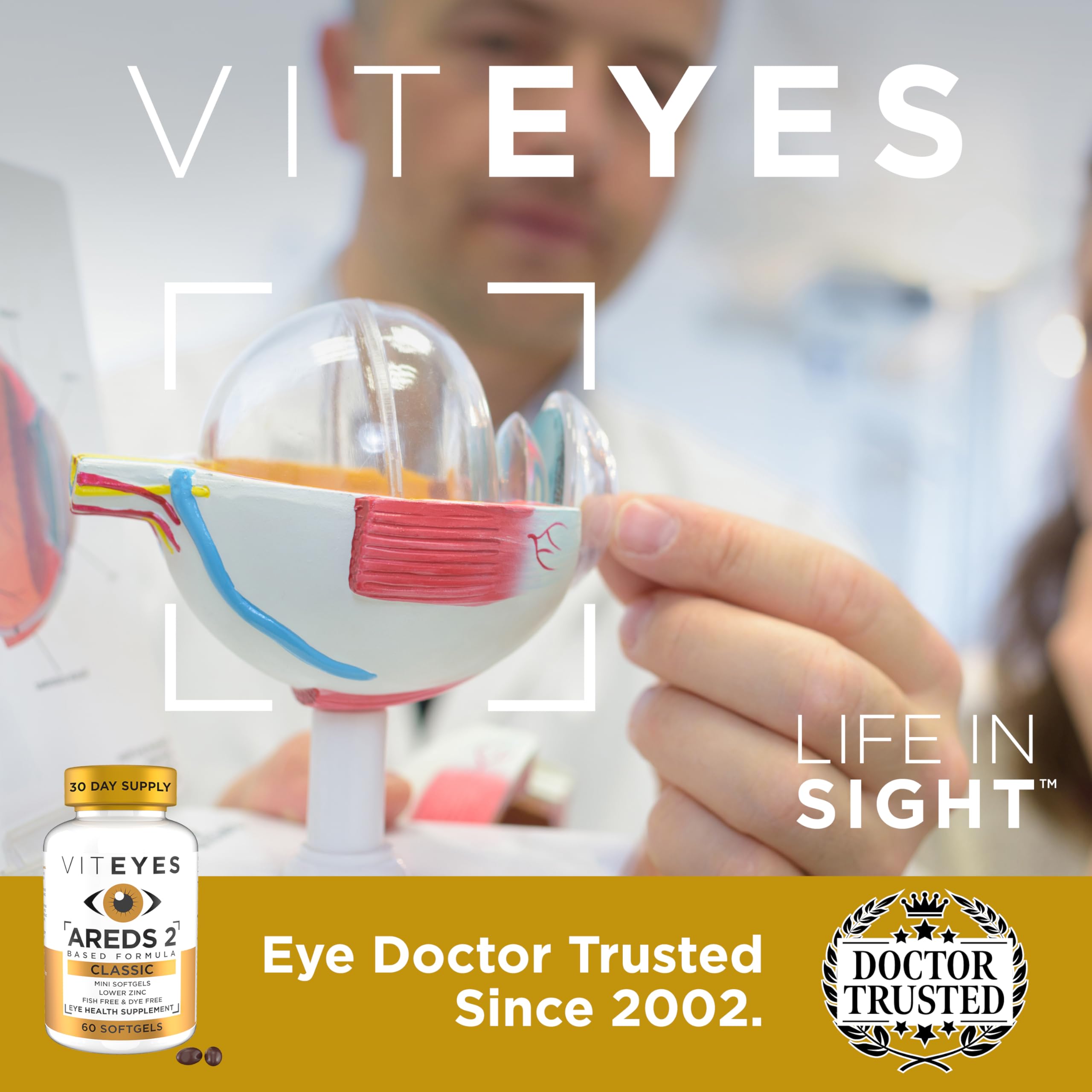 Viteyes etiqueta nutriente cercana resaltando luteína y zinc
