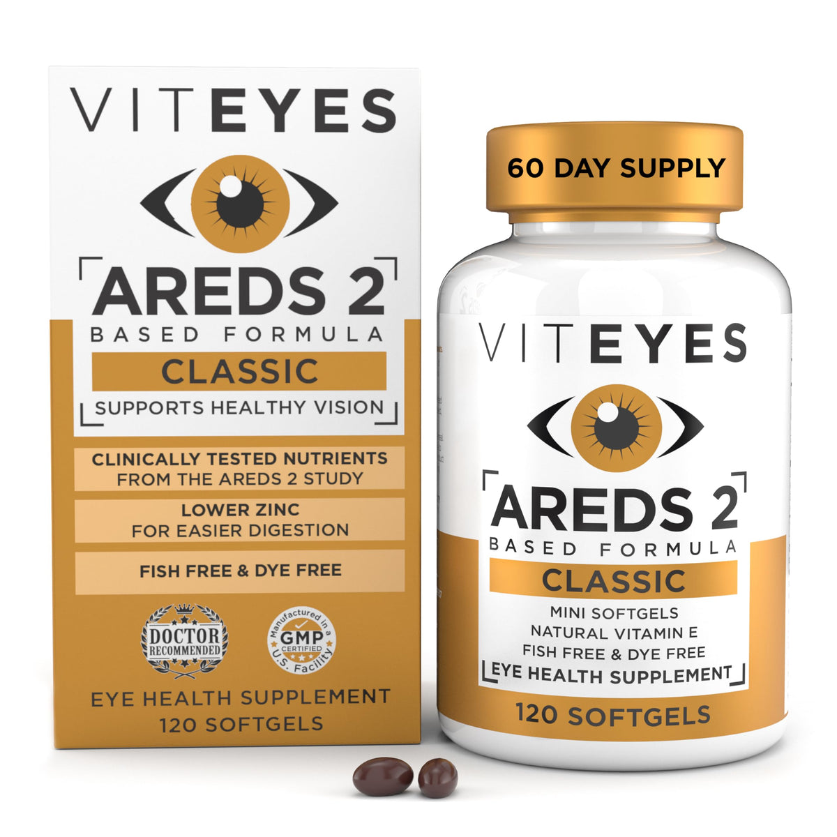 Viteyes empaque frontal mostrando fórmula AREDS2 y beneficios