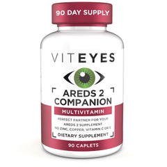 Viteyes frasco frontal mostrando 90 cápsulas y ventaja de suministro trimestral