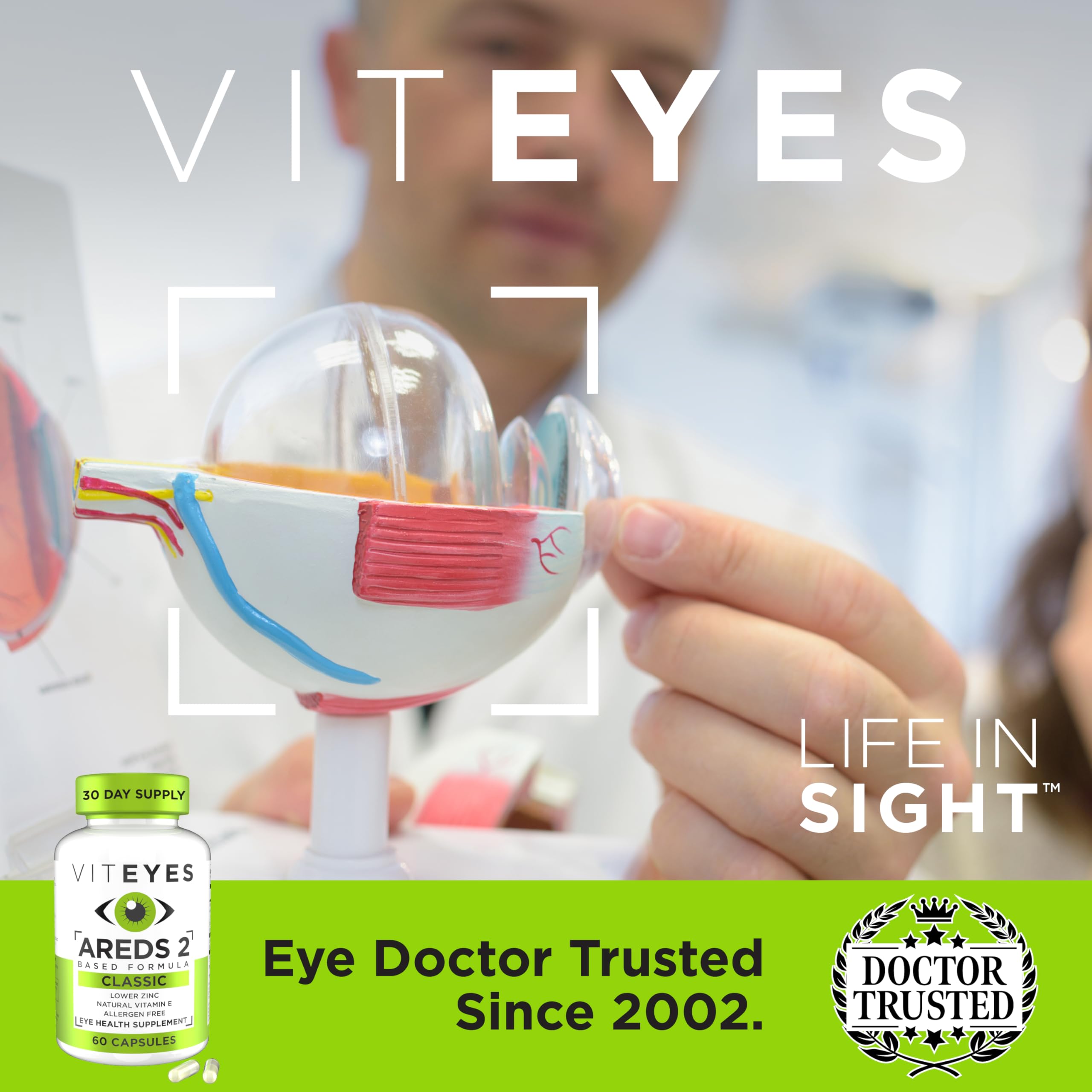 Viteyes ingredientes luteína y zeaxantina resaltados para soporte macular