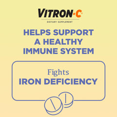 Vitron-C envase abierto con 60 cápsulas para almacenamiento práctico