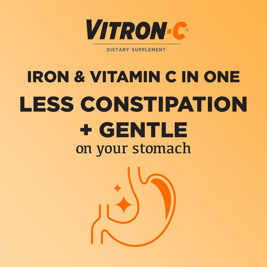 Vitron-C tableta en primer plano destacando su tamaño y forma