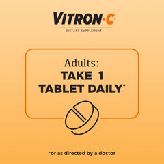 Vitron-C varias tabletas en plato mostrando cantidad por dosis