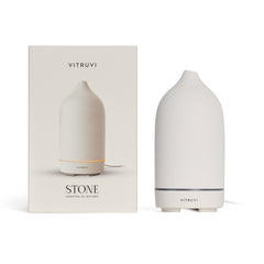 VITRUVI Stone Diffuser contenido de caja con accesorios y guía