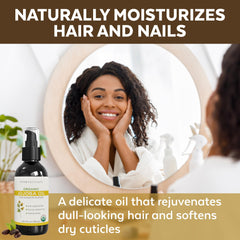 Viva Naturals aceite de jojoba botella 118 ml para comparación de tamaño