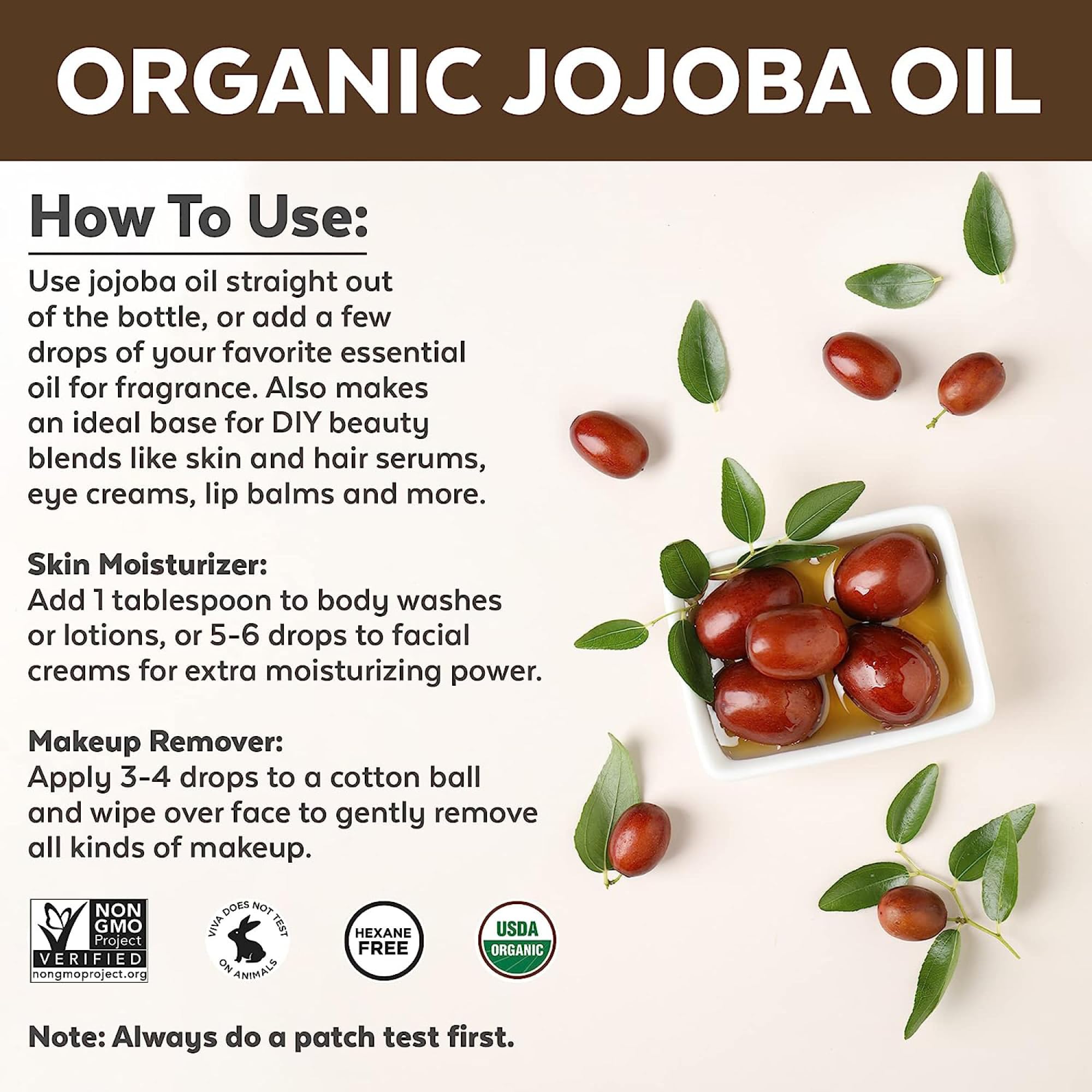 Viva Naturals aceite de jojoba en uñas nutre cutículas y fortalece
