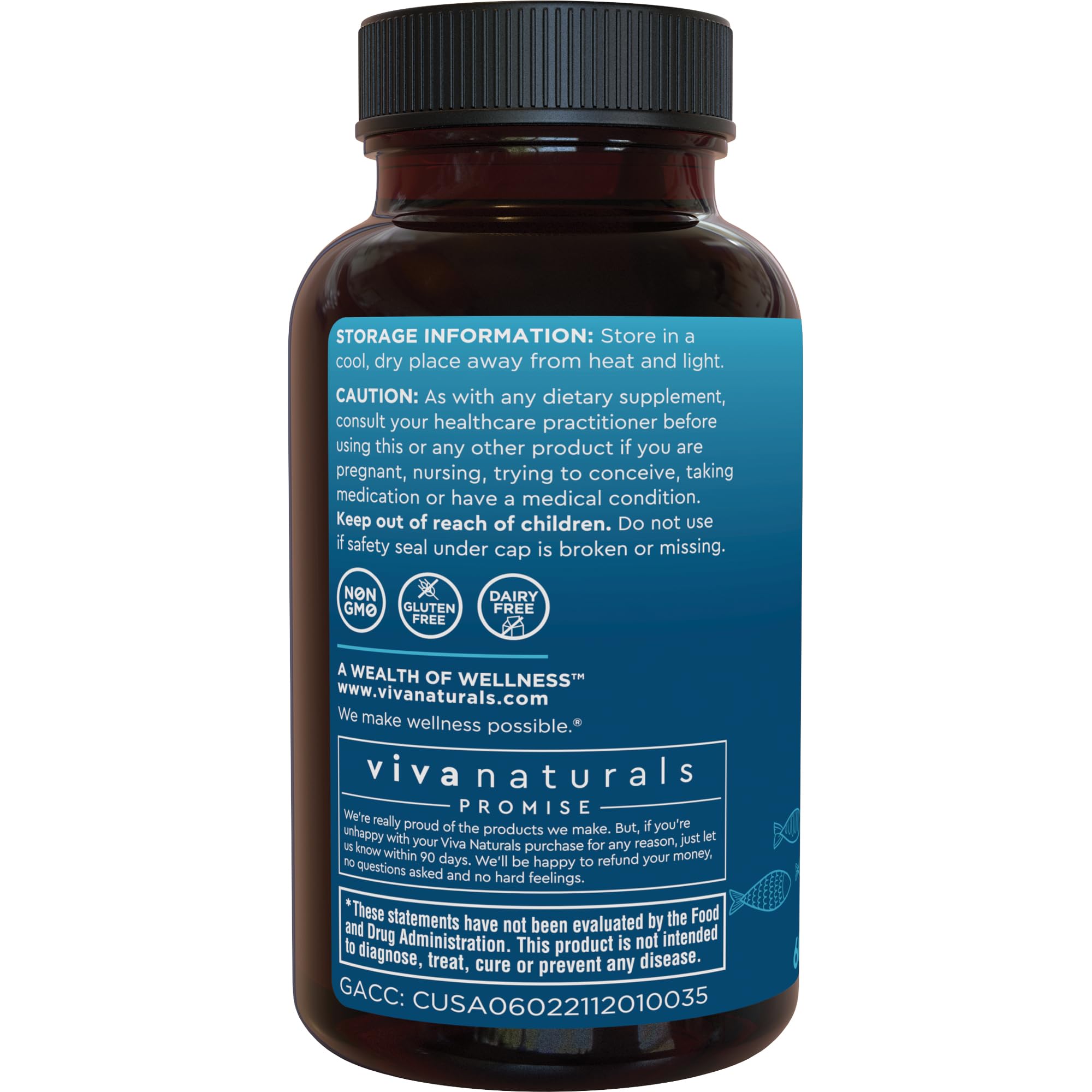 Viva Naturals caja abierta con cápsulas mostrando presentación interior