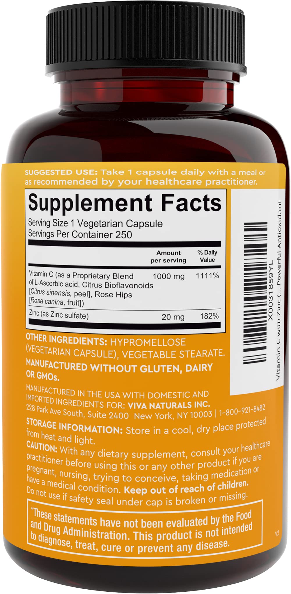 Viva Naturals comparado con fruta para visualizar cantidad de vitamina