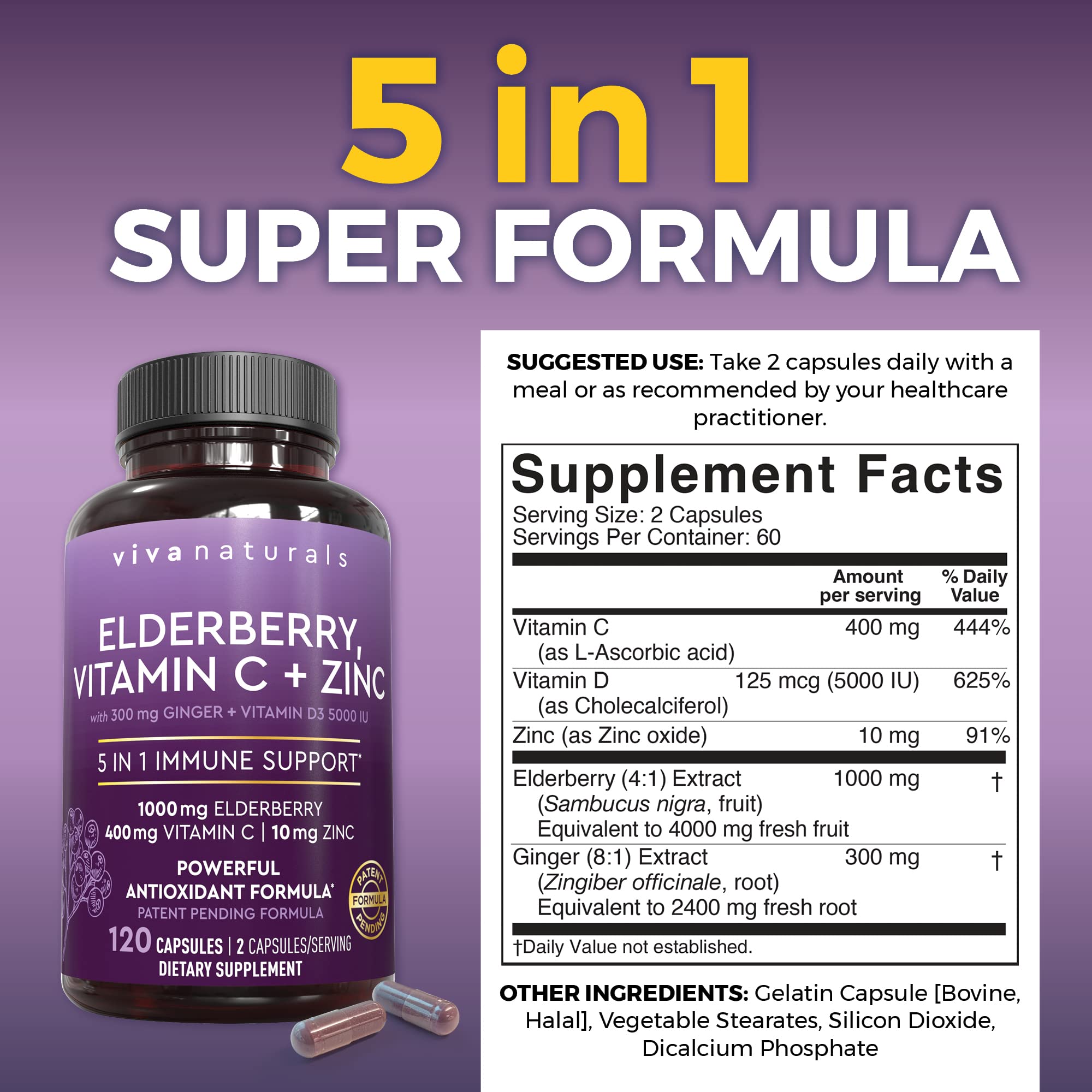 Viva Naturals cápsulas en mano para dosificación fácil