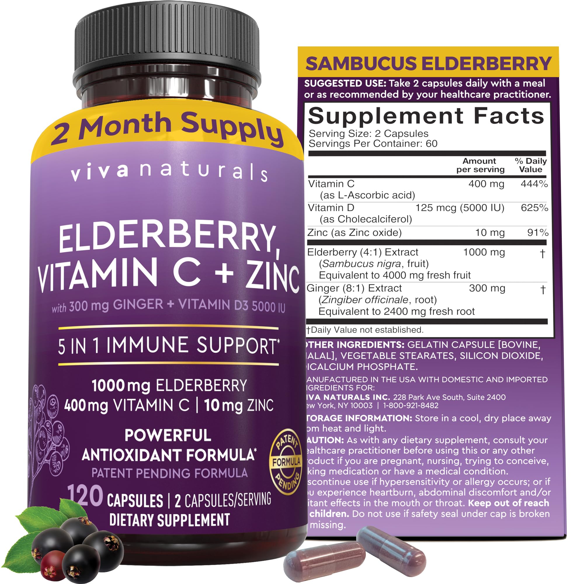 Viva Naturals frente del empaque mostrando fórmula 5 en 1