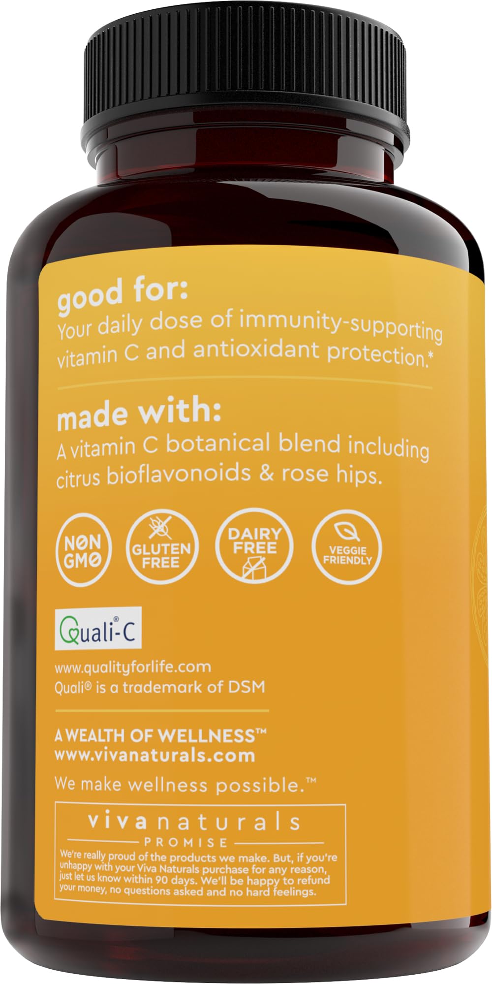 Viva Naturals etiqueta nutricional que destaca 1000 mg por porción