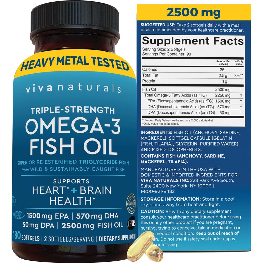 Viva Naturals frente del empaque mostrando dosis alta y beneficios