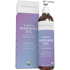 Viva Naturals envase frontal mostrando aceite de lavanda y beneficio relajante