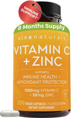 Viva Naturals envase frontal mostrando 250 cápsulas y beneficios