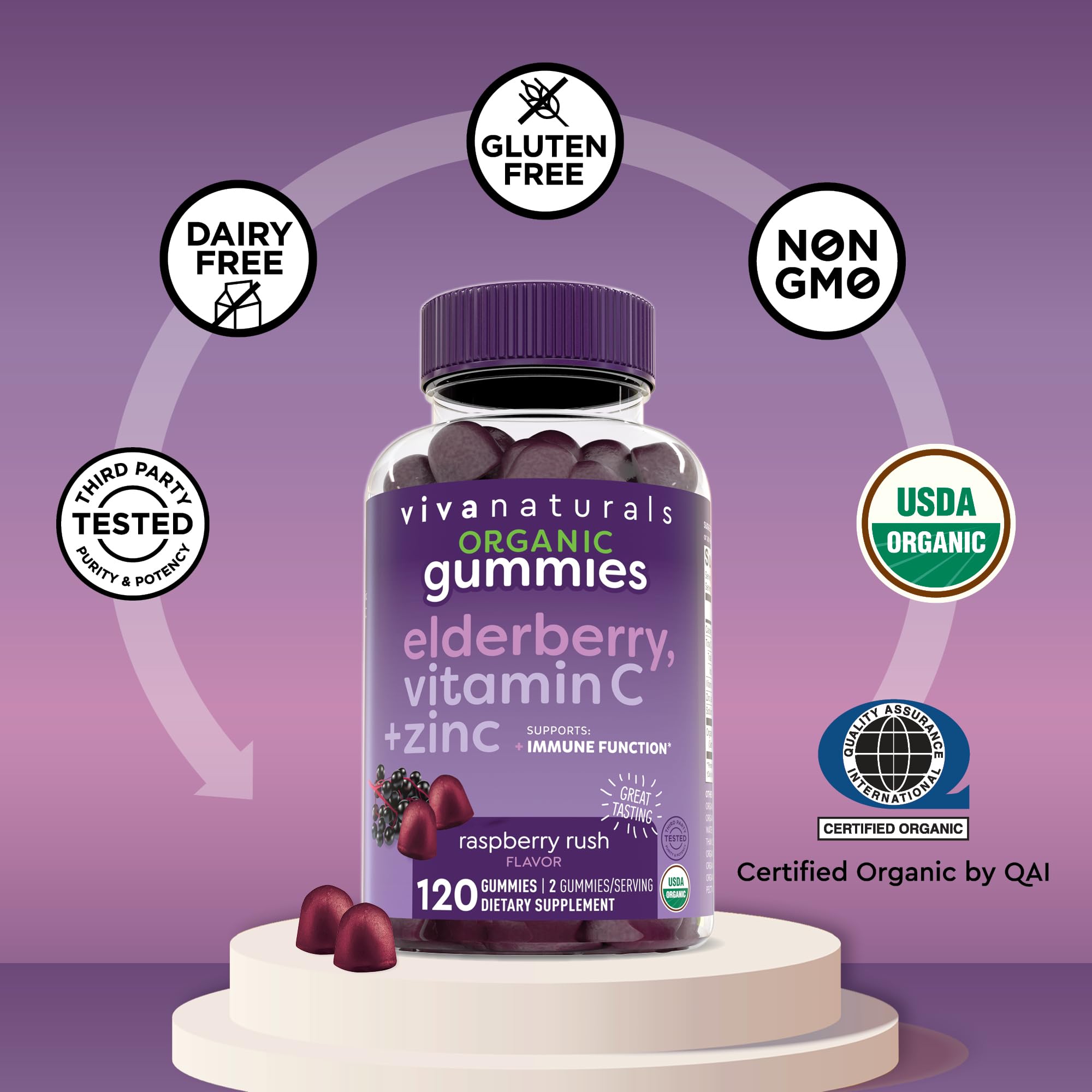 Viva Naturals gomitas en bandeja lista para consumo cotidiano