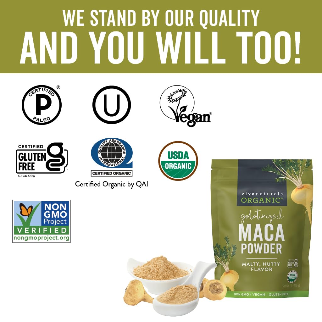 Viva Naturals maca en cocina mostrando uso cotidiano y receta