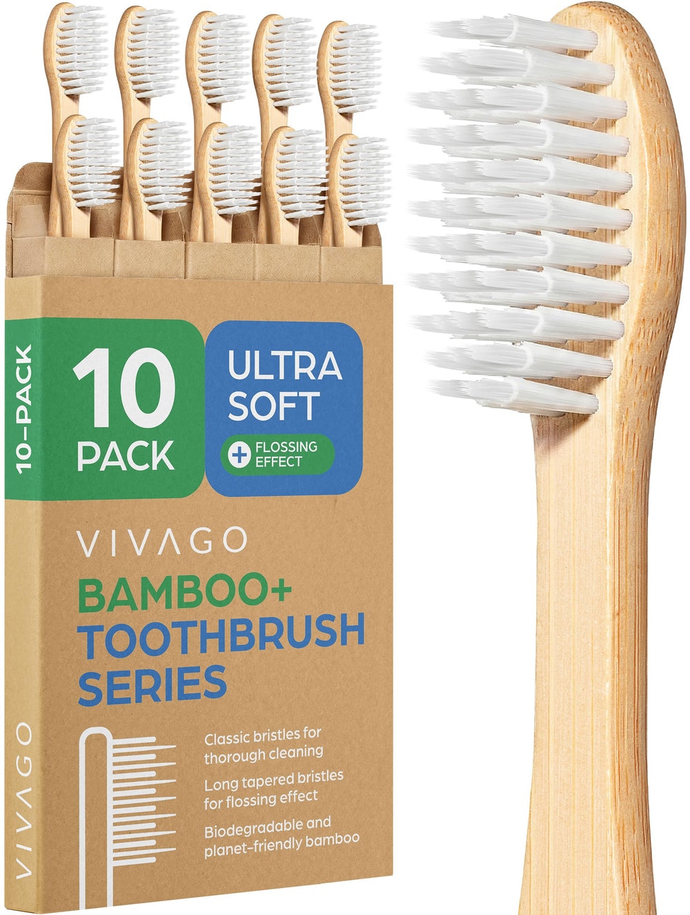 VIVAGO cepillo frontal pack mostrando diseño y beneficio de higiene