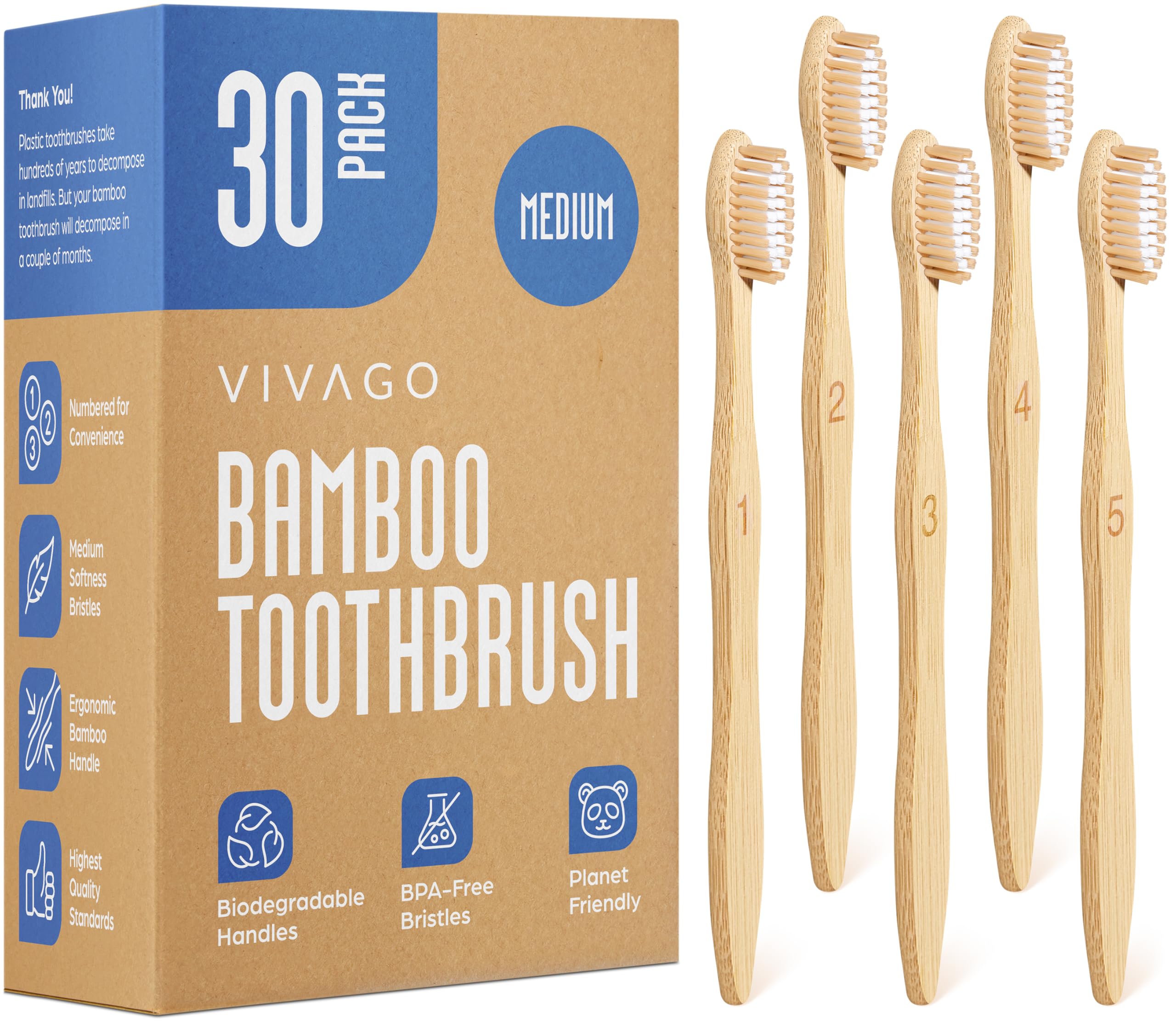 VIVAGO frente del empaque mostrando pack de 30 y beneficio ecológico