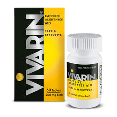 Vivarin frente del empaque mostrando 60 tabletas y beneficio de conveniencia