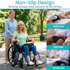 Vive almohada colocada en silla de ruedas mostrando estabilidad