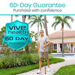 Vive embalaje y etiqueta mostrando la garantía de 60 días