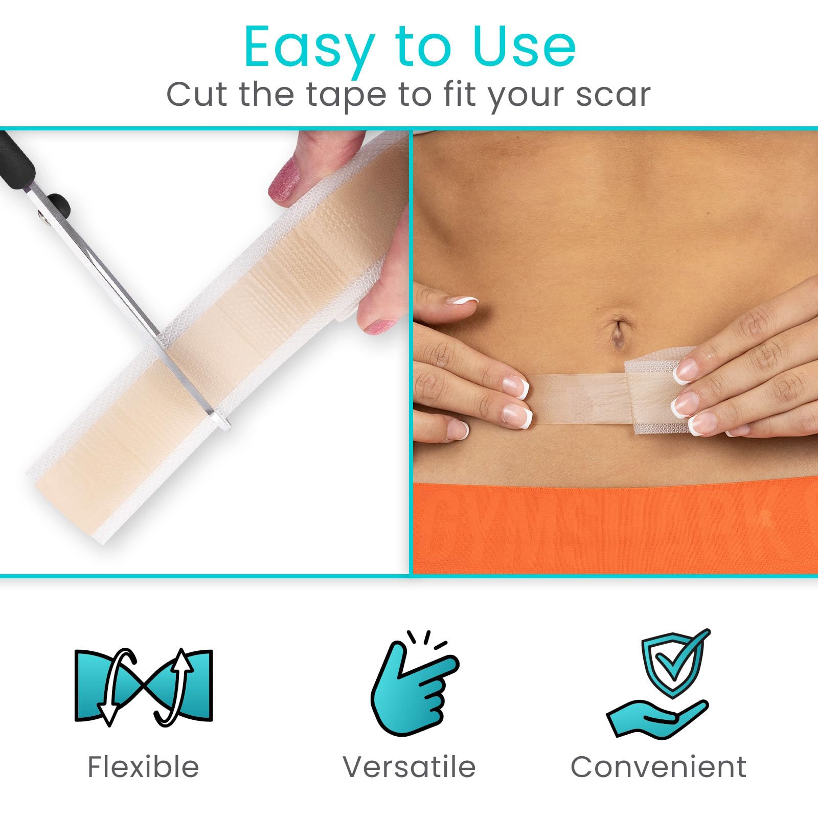 Vive Care adhesivo suave en primer plano minimiza dolor