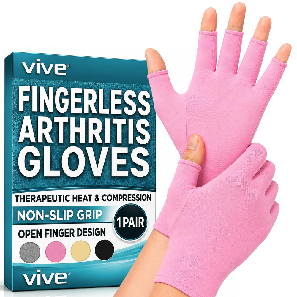 Vive guantes artritis vista frontal con ajuste ceñido y soporte visible
