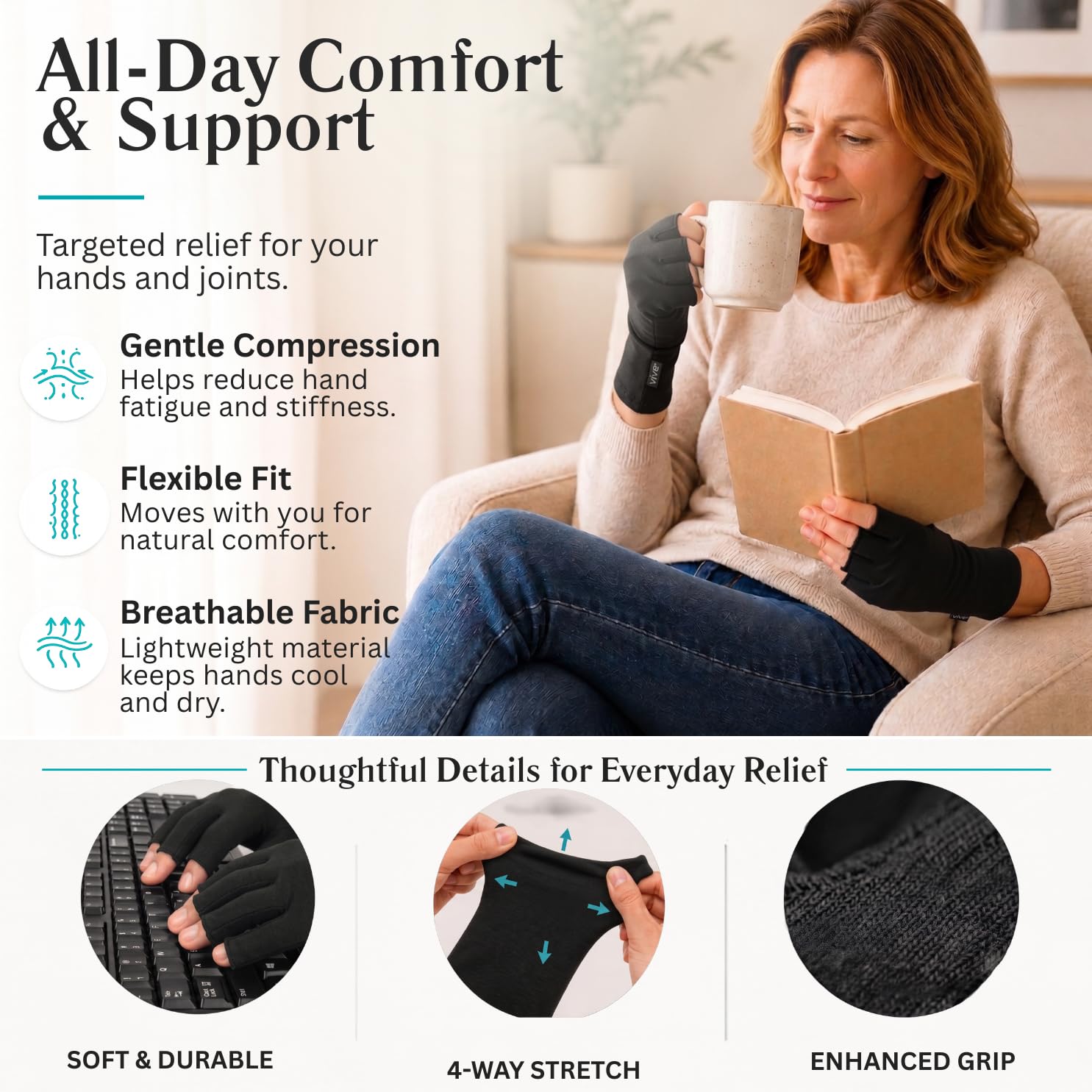 Vive guantes en cocina uso cotidiano confortable para actividades domésticas