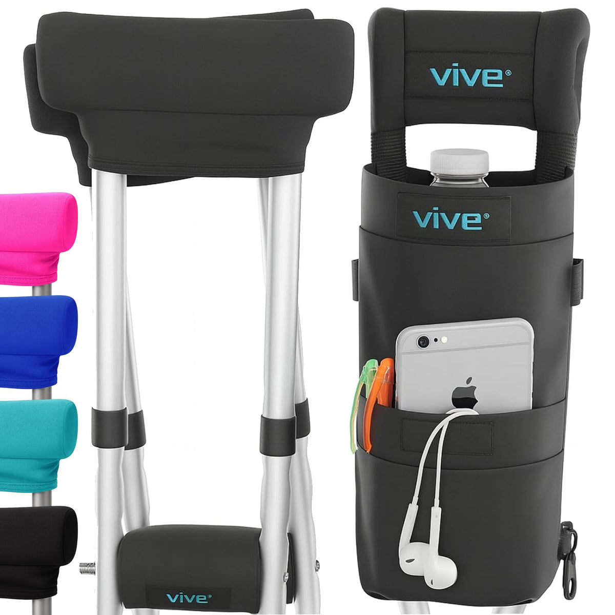 Vive kit frontal con empaque mostrando las cinco piezas, comodidad inmediata