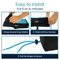 Vive Mobility almohadilla colocada en andador de rodilla en uso