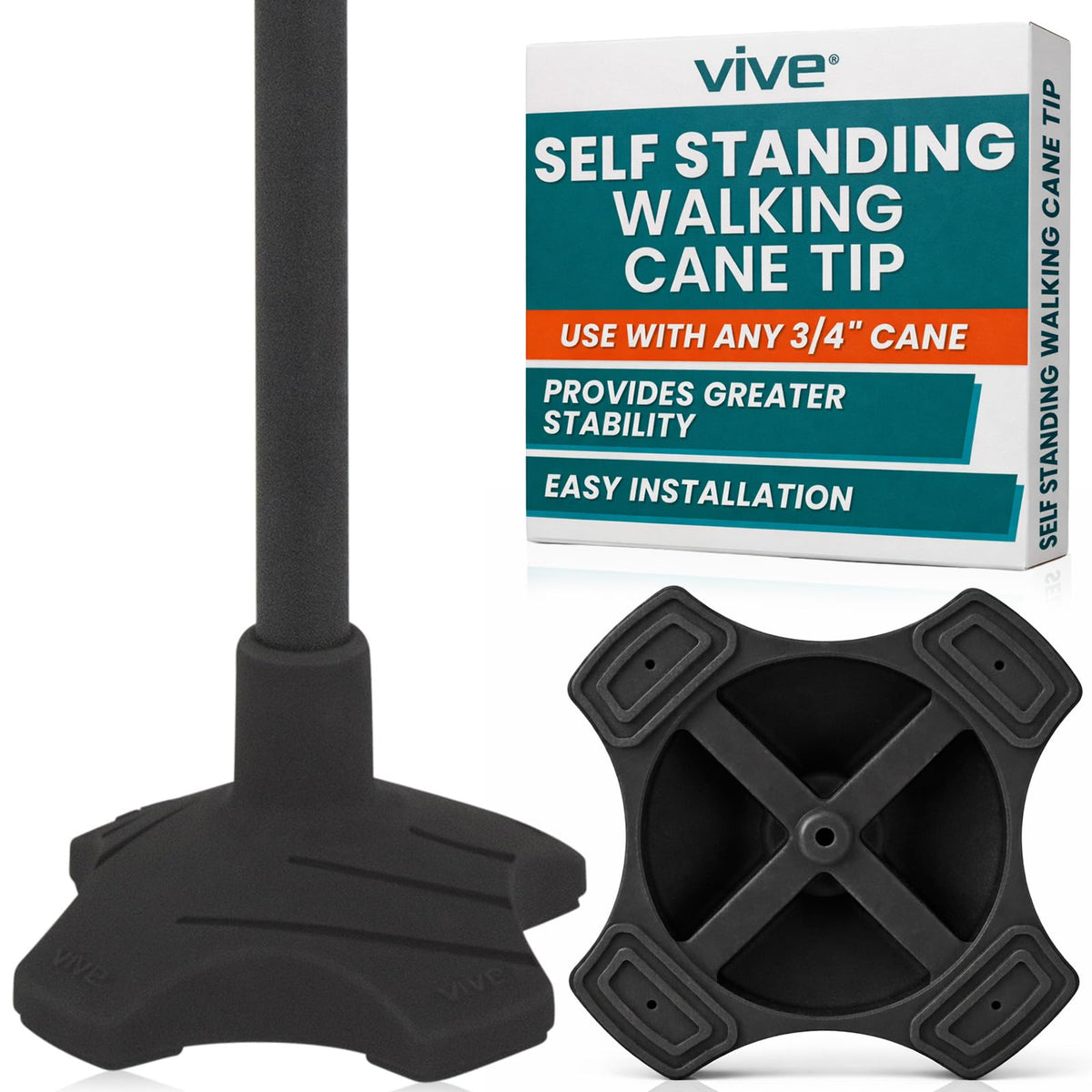 Vive punta cuádruple frontal mostrando la base estable y acceso fácil