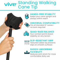 Vive punta cuádruple vista lateral que destaca el perfil bajo para paso natural