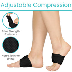 Vive soporte de arco colocado dentro de una zapatilla mostrando uso deportivo cómodo