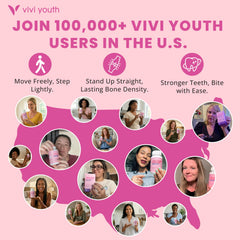 VIVI Youth mujer tomando cápsula por la mañana, uso sencillo diario