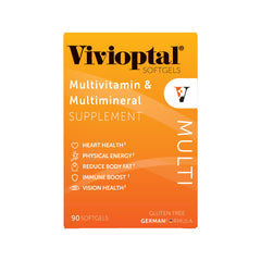 Vivioptal Vitamins cápsula blanda en primer plano, fácil de tragar
