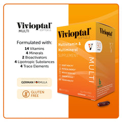 Vivioptal Vitamins cápsula junto a una moneda para comparar tamaño práctico