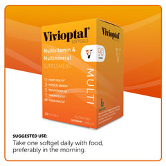 Vivioptal Vitamins softgel junto a un desayuno equilibrado, apoyo energético