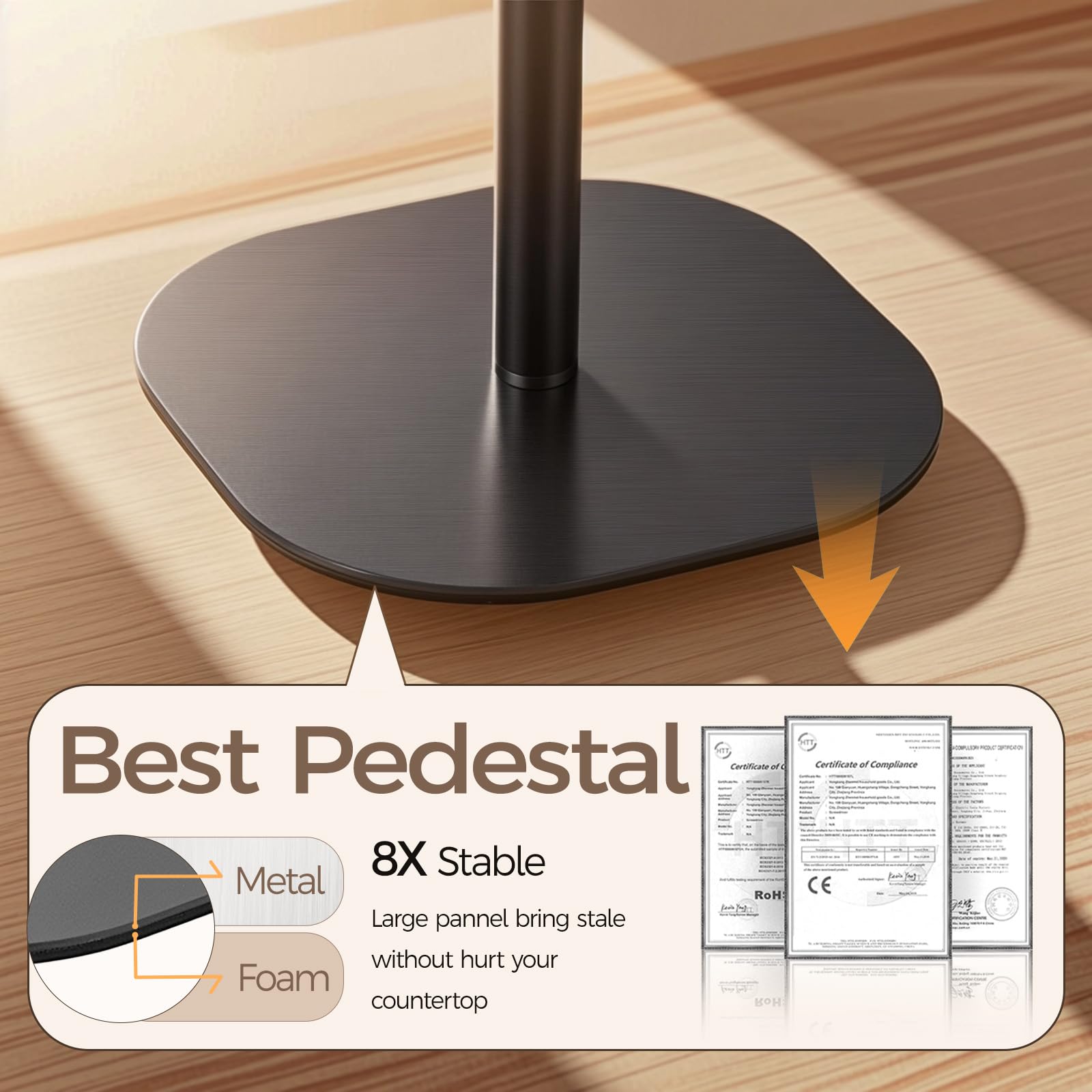 Vivnoon base redonda 9.4" ofrece equilibrio y ahorro de espacio