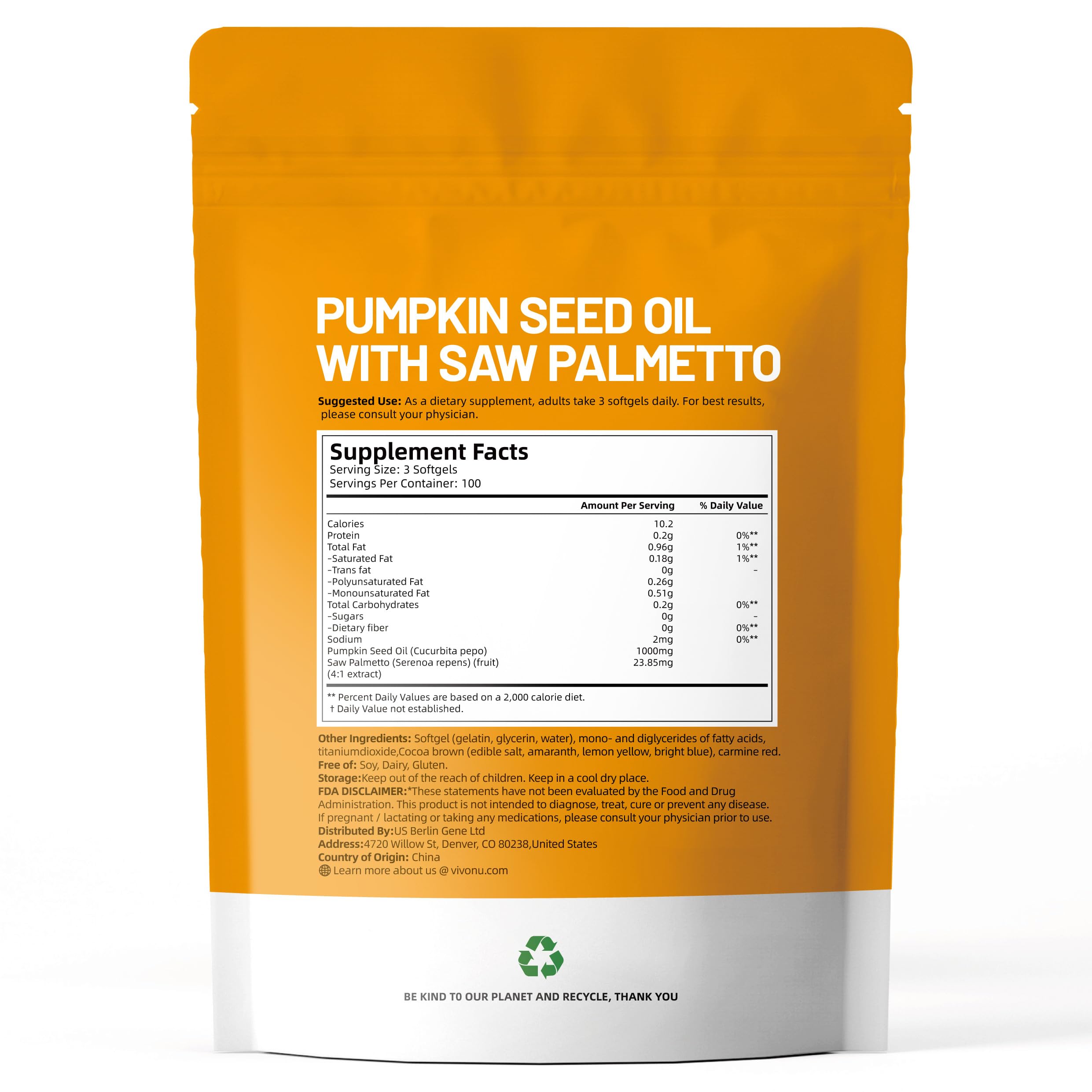 Envase de 300 cápsulas VivoNu, suministro para aproximadamente 100 días.