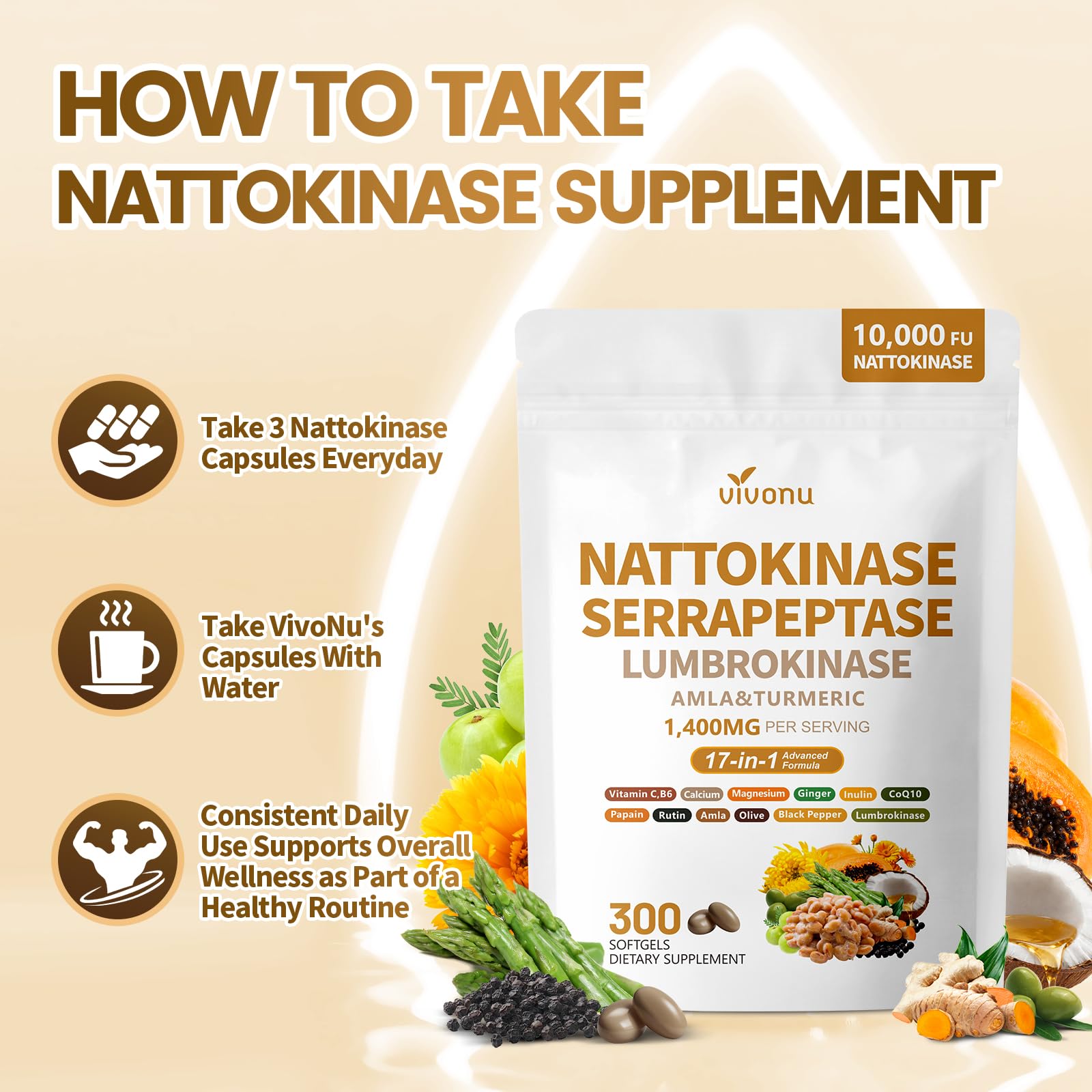 VivoNu etiqueta con datos nutricionales y pruebas de calidad
