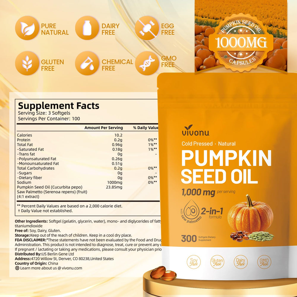 VivoNu semillas de calabaza como ingrediente principal natural