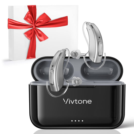 Vivtone Lucid508 vista frontal del audífono mostrando controles y diseño cómodo