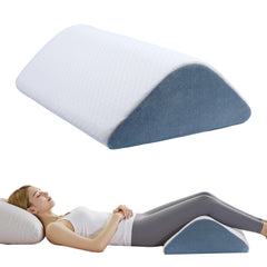 VMFKPNR vista frontal de la almohada cuña mostrando forma triangular y altura para soporte