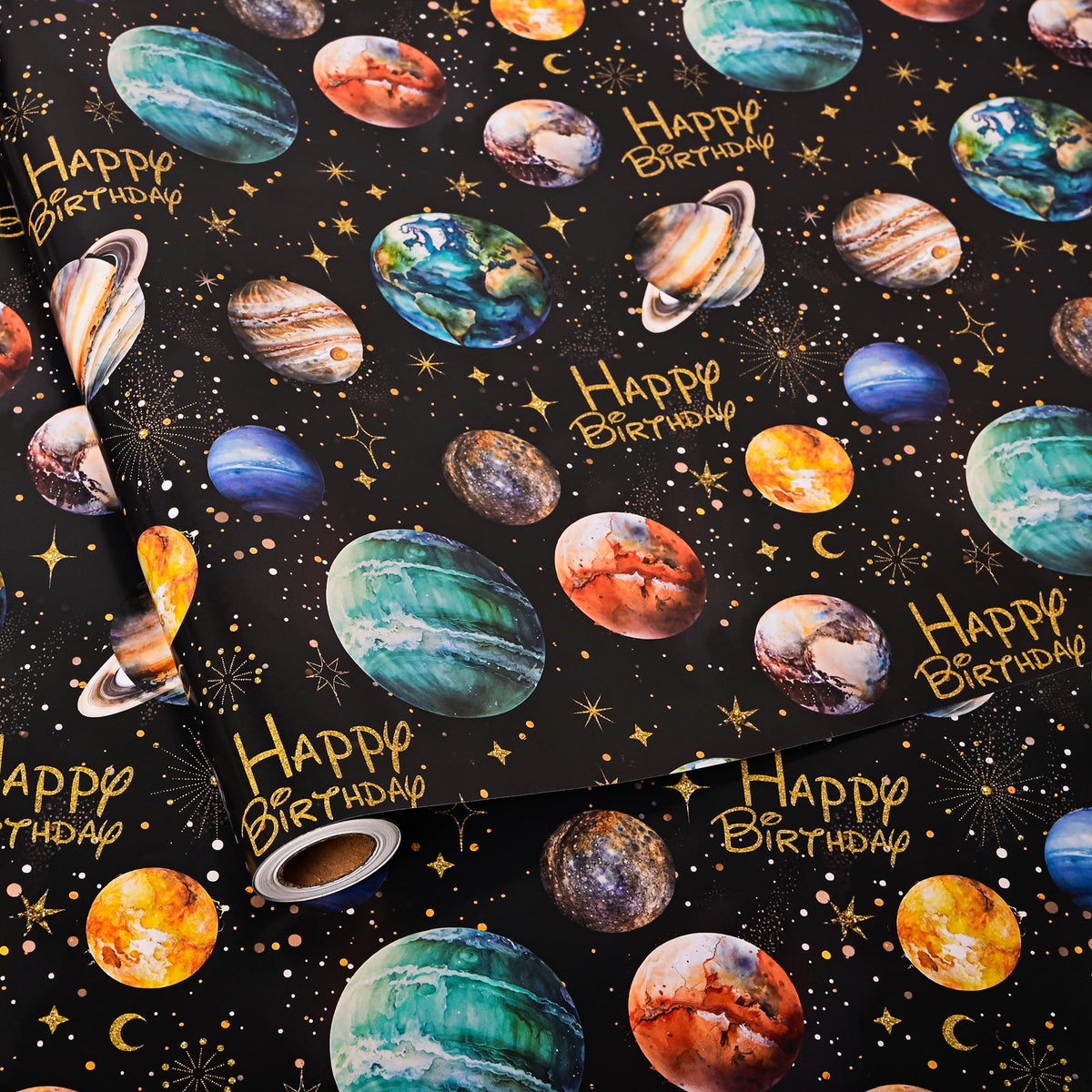 Vnaaem frontal del rollo con diseño de planetas, ideal para fiestas