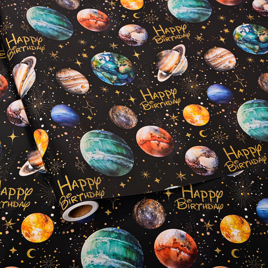 Vnaaem frontal del rollo con diseño de planetas, ideal para fiestas