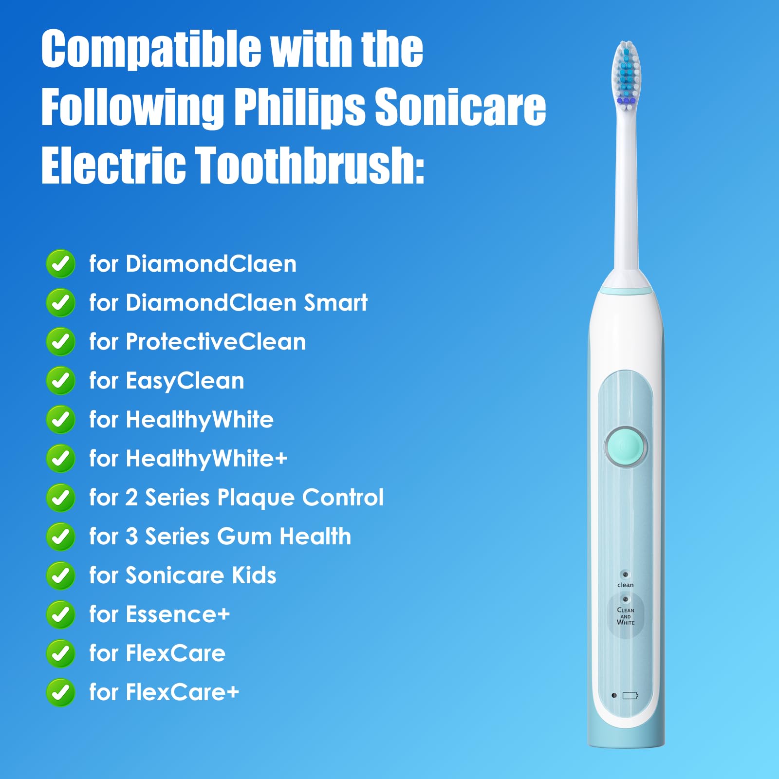 Voguish conexión click-on encajada en mango Sonicare para ajuste seguro