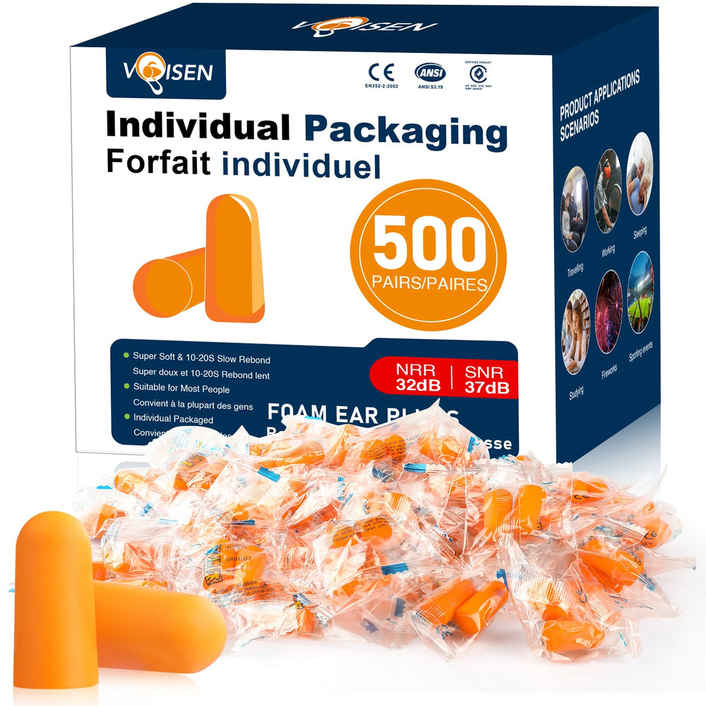 VOISEN pack frontal mostrando 500 pares y beneficio de stock prolongado