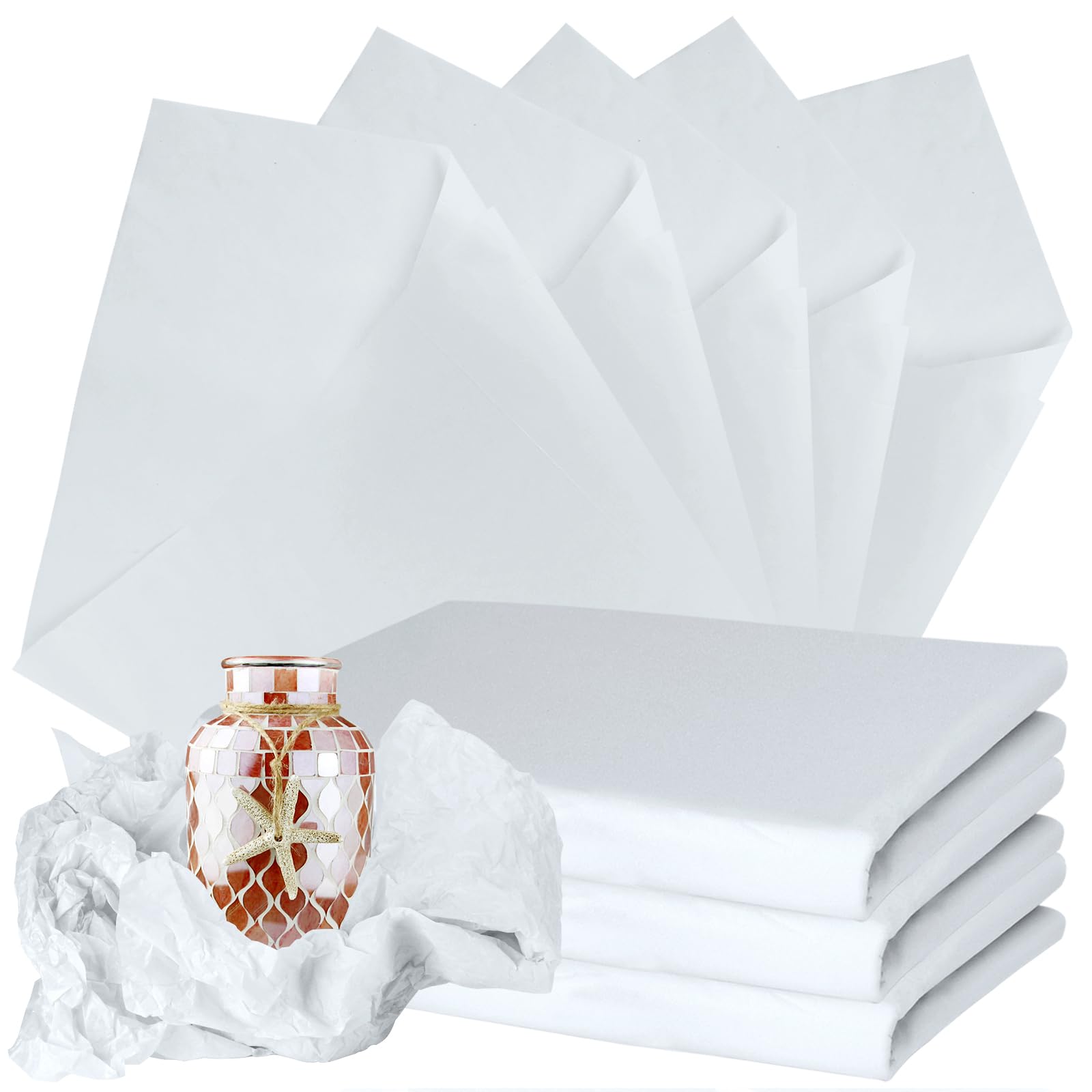 VOKOY paquete frontal de papel seda blanco mostrando cantidad y ventaja